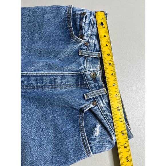 Vintage Levi’s 501 Jeans Women’s Size 9 USA Button Fly 90s Distressed Hem 25x28 - Picture 9 of 16